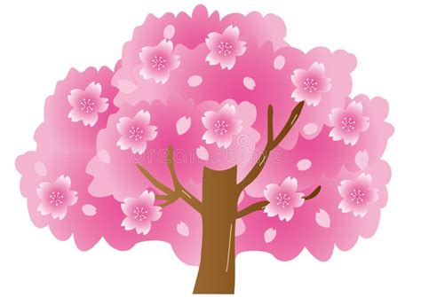 Ilustración de flores de cerezo en plena floración