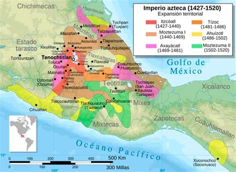 Mapa de México con la ubicación de la pirámide azteca