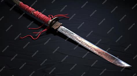 Katana antigua y reluciente en la oscuridad
