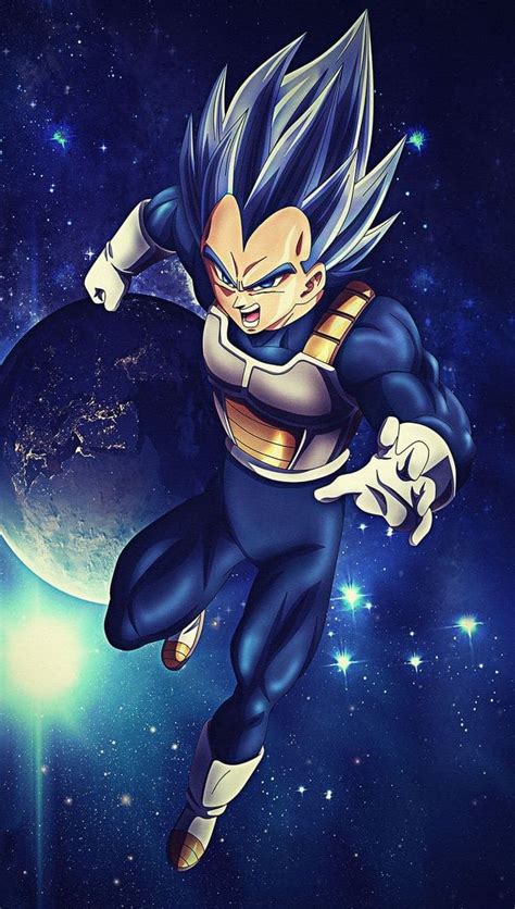 Ilustración de Vegeta joven en el espacio