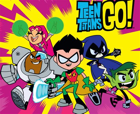 Imagen de los Jóvenes Titanes en una pose cómica