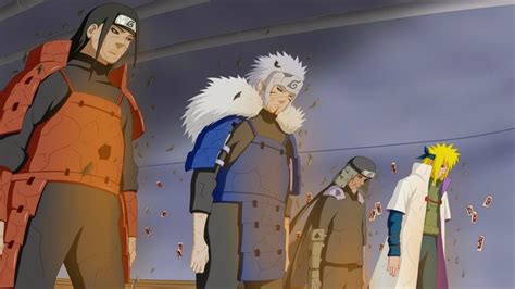 Kakashi consolando a Naruto durante la Cuarta Gran Guerra Ninja