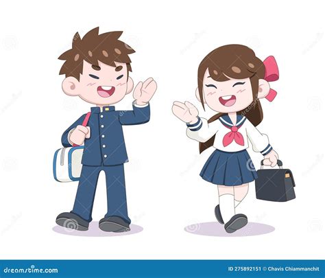 Pareja de estudiantes de anime