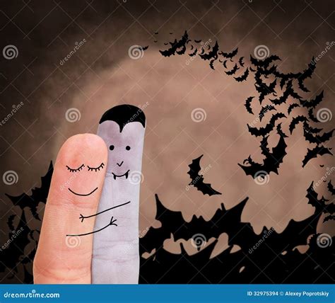 Ilustración de vampiro y humano