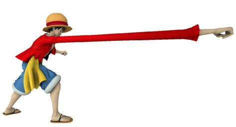 Luffy estirando sus brazos
