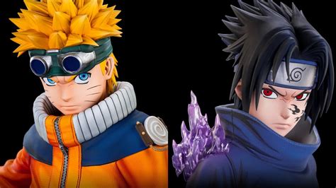 Comparativa de tamaño de figuras de Naruto y Sasuke
