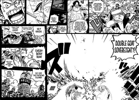 Garp, Roger, Barbablanca, Linlin y Kaido atacando a Imu
