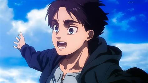 Primer plano de Eren Jaeger con una expresión sombría