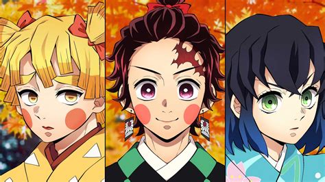 Ilustración de Tanjiro, Nezuko, Inosuke, Zenitsu y Tengen Uzui en el Distrito Rojo