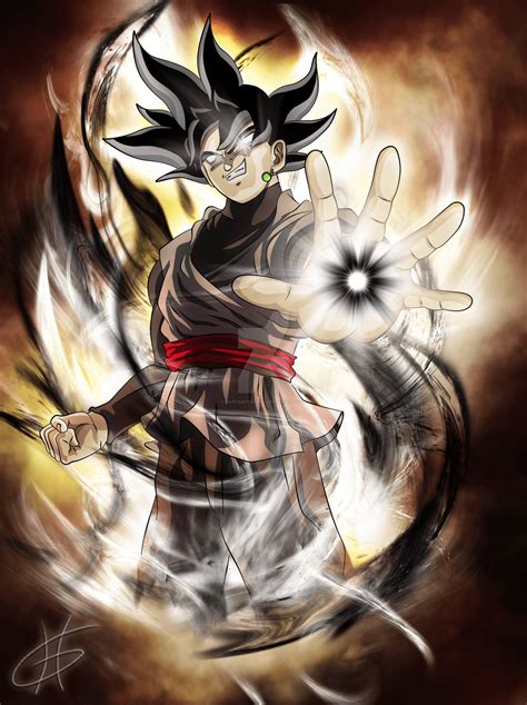 Goku Black con apariencia de Goku pero con aura oscura