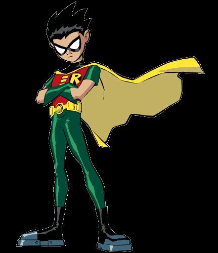 Formación clásica de los Jóvenes Titanes (Robin, Cyborg, Starfire, Raven, Chico Bestia)