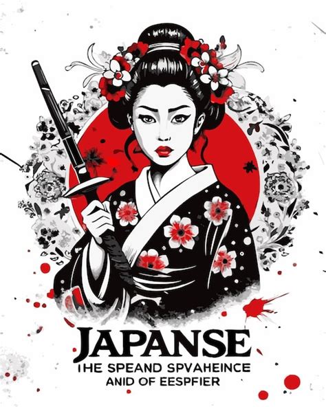 Ilustración de una mujer japonesa moderna con elementos contradictorios