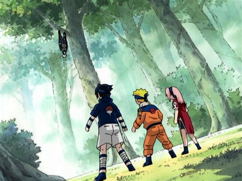 Sasuke y Naruto en el puente Tazuna