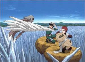 Ilustración de la batalla entre Gaara y Kimimaro