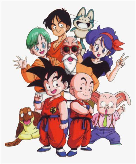 Personajes de Dragon Ball riendo