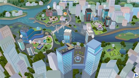 Mapa de San Myshuno en Los Sims 4