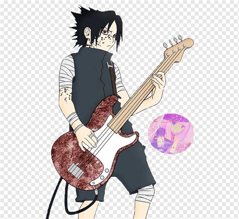 Sasuke Uchiha tocando la guitarra