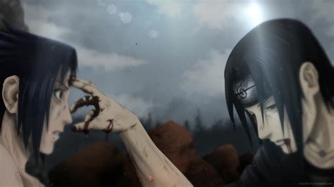 Itachi abrazando a Sasuke