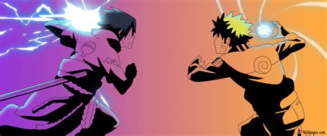 Ilustración de Naruto y Sasuke enfrentándose