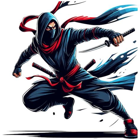 Ilustración de un ninja en acción