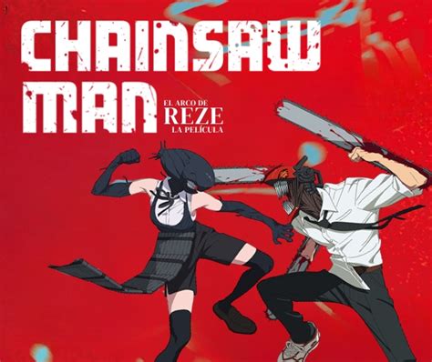 Ilustración de Denji y Reze interactuando en 'Chainsaw Man - La Película: Arco de Reze'.