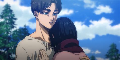 Mikasa protegiendo a Eren