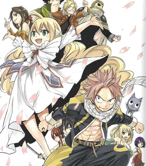 Arte conceptual de Fairy Tail con personajes unidos