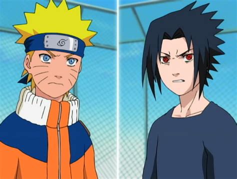 Naruto y Sasuke hablando tras su batalla