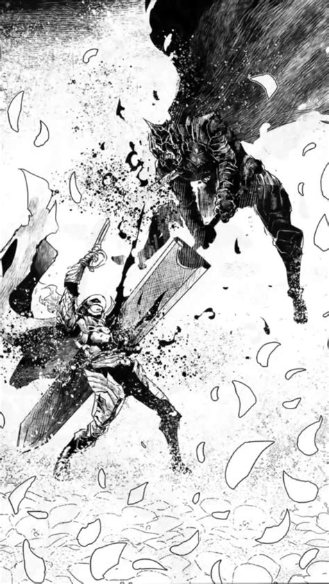Guts luchando contra Griffith en Berserk
