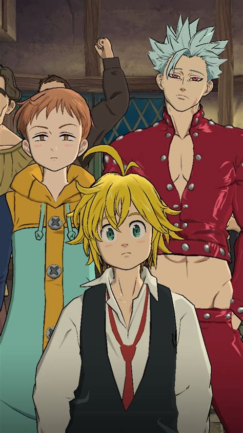 Ilustración de Meliodas y King en una pose cercana