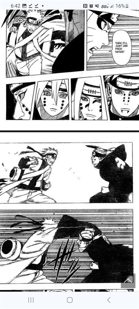 Jiraiya enseñando a Naruto el control del chakra