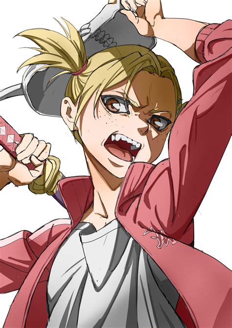 Hiyori Sarugaki con su característico cabello rubio en coletas