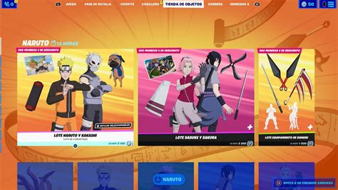 Diseños de las skins de Naruto en Fortnite