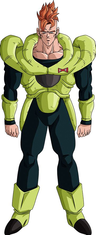 Diseño del Androide Número 16 mostrando sus propulsores