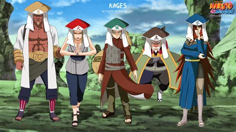 Los Cinco Kages reunidos en Naruto Shippuden