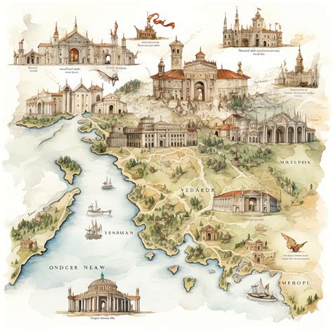 Mapa de Britannia con ubicaciones clave