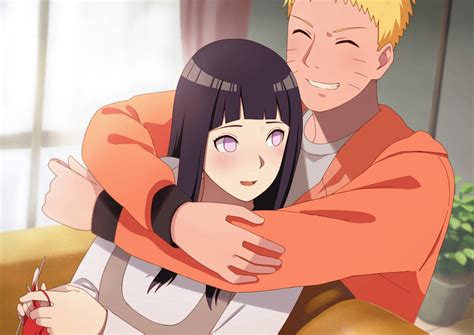 Ilustración de Naruto abrazando a Hinata mientras ella duerme