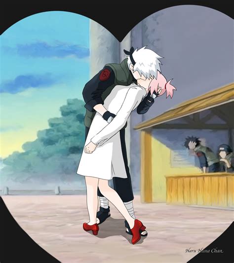 Ilustración romántica de Kakashi y Sakura