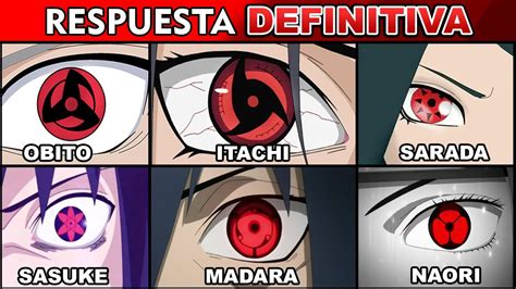 Ojos de Sharingan con diferentes niveles de Tomoe