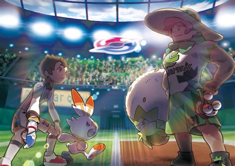 Ilustración de un entrenador Pokémon enfrentándose a un líder de gimnasio