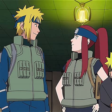 Minato Namikaze rescatando a Kushina Uzumaki