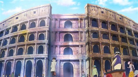 Bellamy enfrentándose a Luffy en el Coliseo Corrida