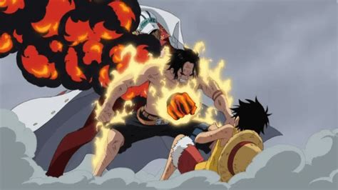 El sacrificio de Ace protegiendo a Luffy
