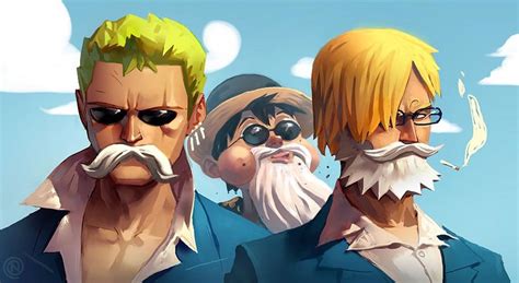Ilustración de Luffy, Zoro y Sanji