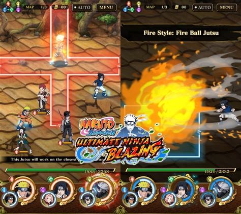 Captura de pantalla de una batalla en Naruto Shippuden Ultimate Ninja Blazing con personajes atacando