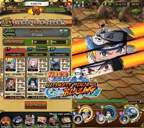 Infografía comparando las estadísticas de personajes en Naruto Shippuden Ultimate Ninja Blazing