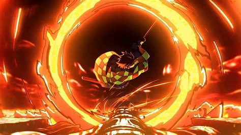 Tanjiro usando la Danza del Fuego Sagrado