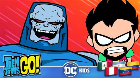 Ilustración de los Teen Titans enfrentándose a Darkseid