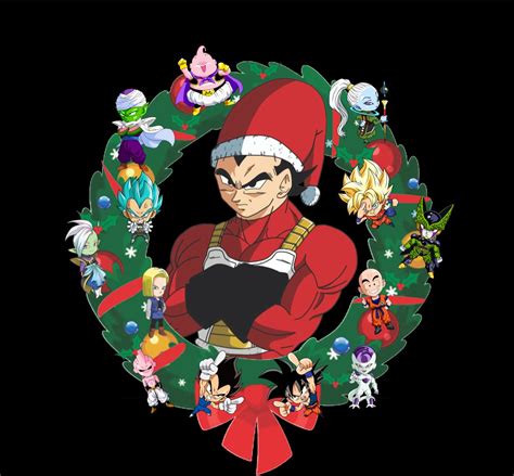 Vegeta regalando un medallón a Bulma en Navidad