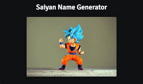 Interfaz de un generador de nombres Saiyajin